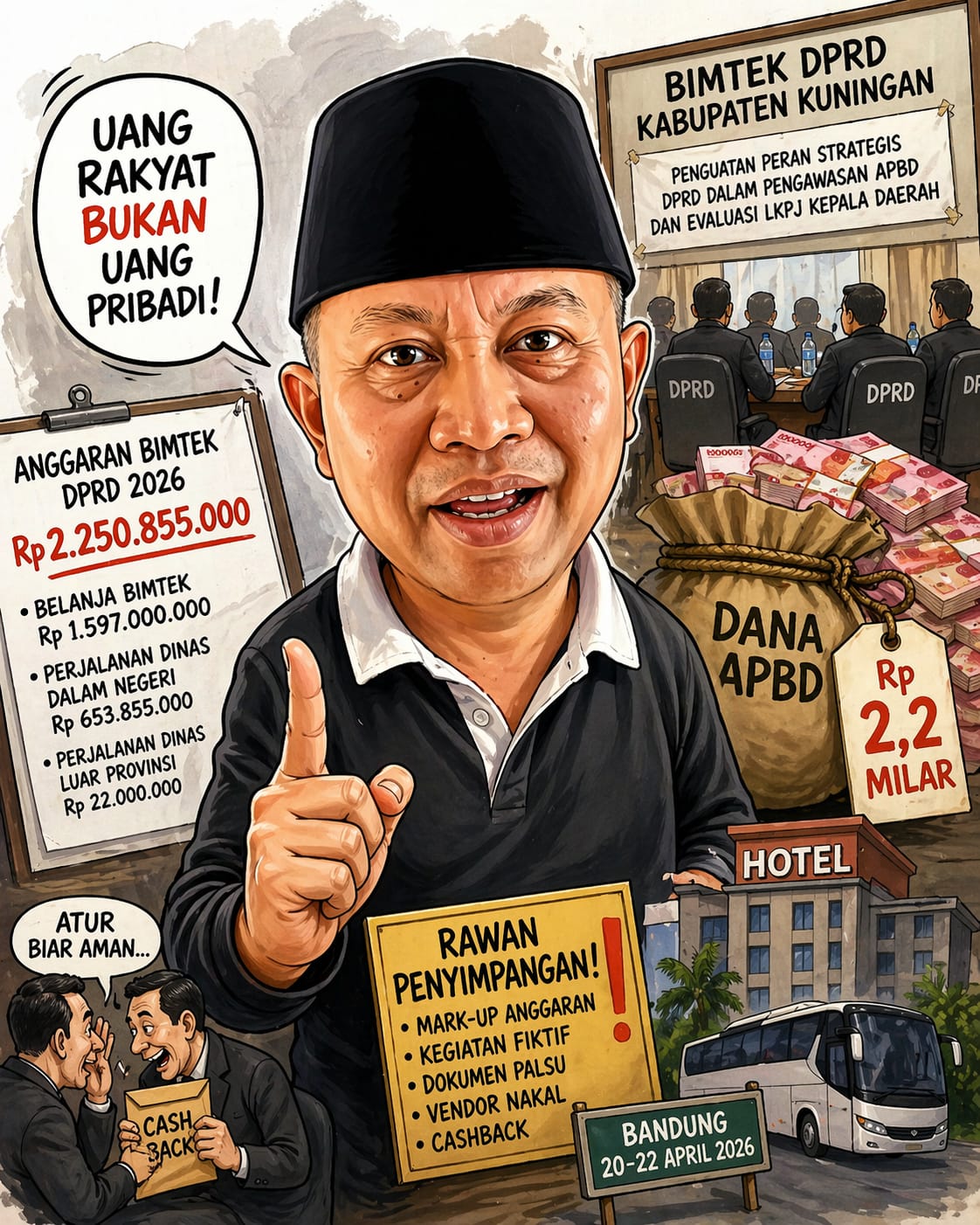 Seru! LSM Frontal Ungkap Duit Rp2,2 Miliar Anggaran Bimtek Milik OPD Pemkab Kuningan