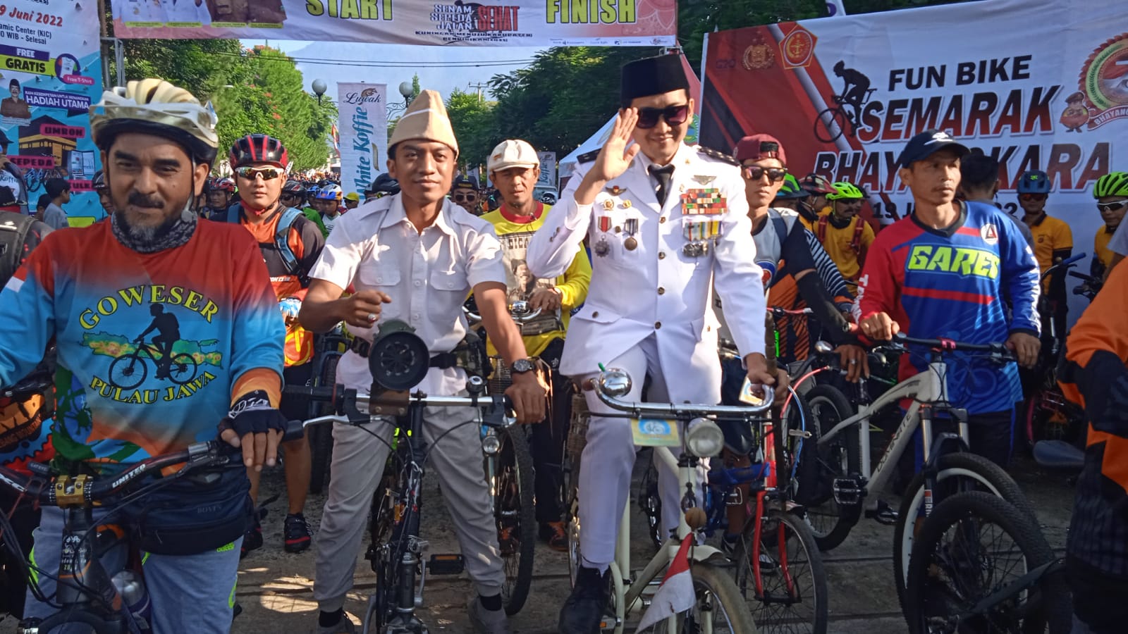 Ada Bung Karno di Fun Bike Hardiknas Kabupaten Kuningan