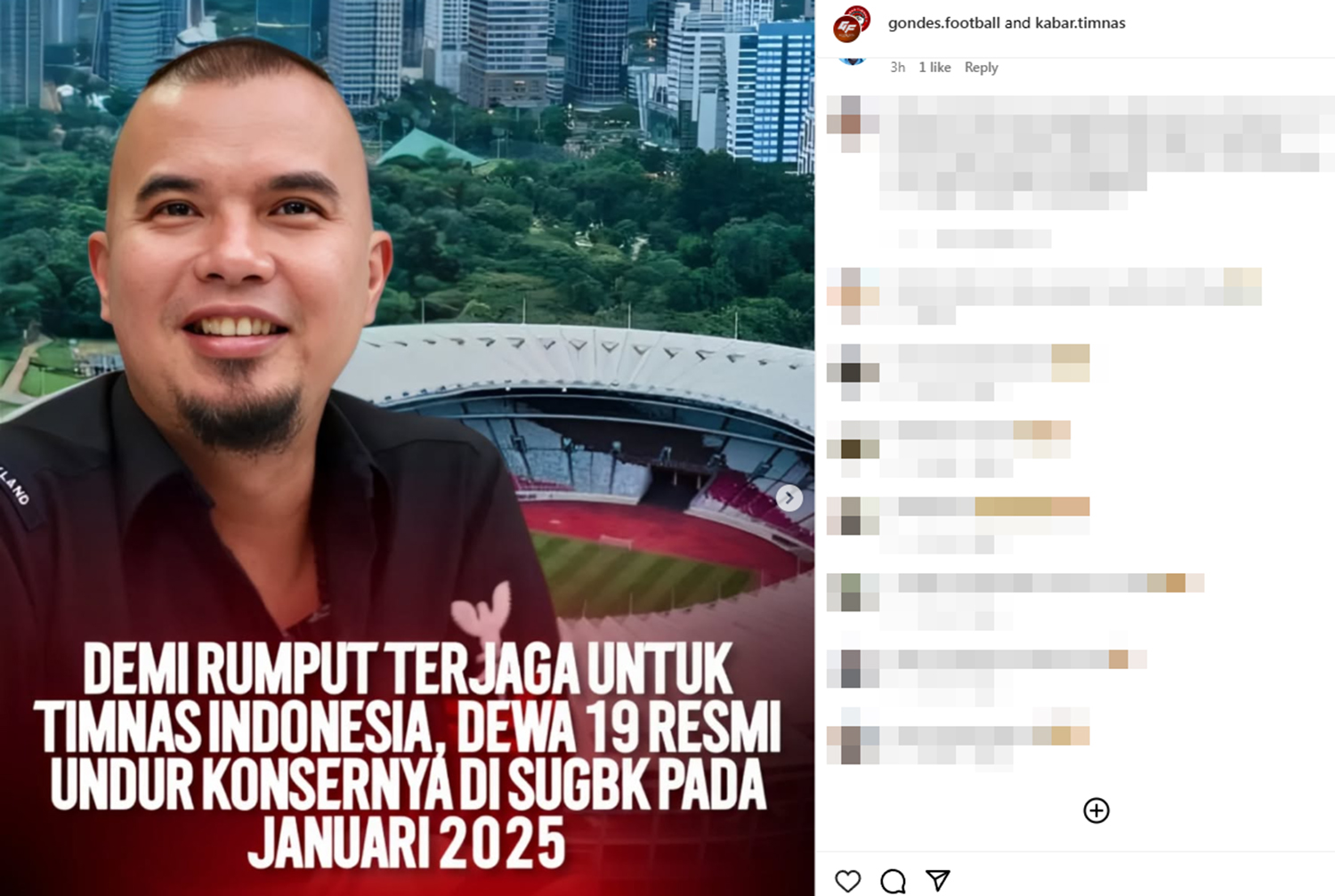 Dewa 19 Tunda Konser di Stadion GBK, Pendukung Timnas Indonesia Tuntut Ini ke Pegelola