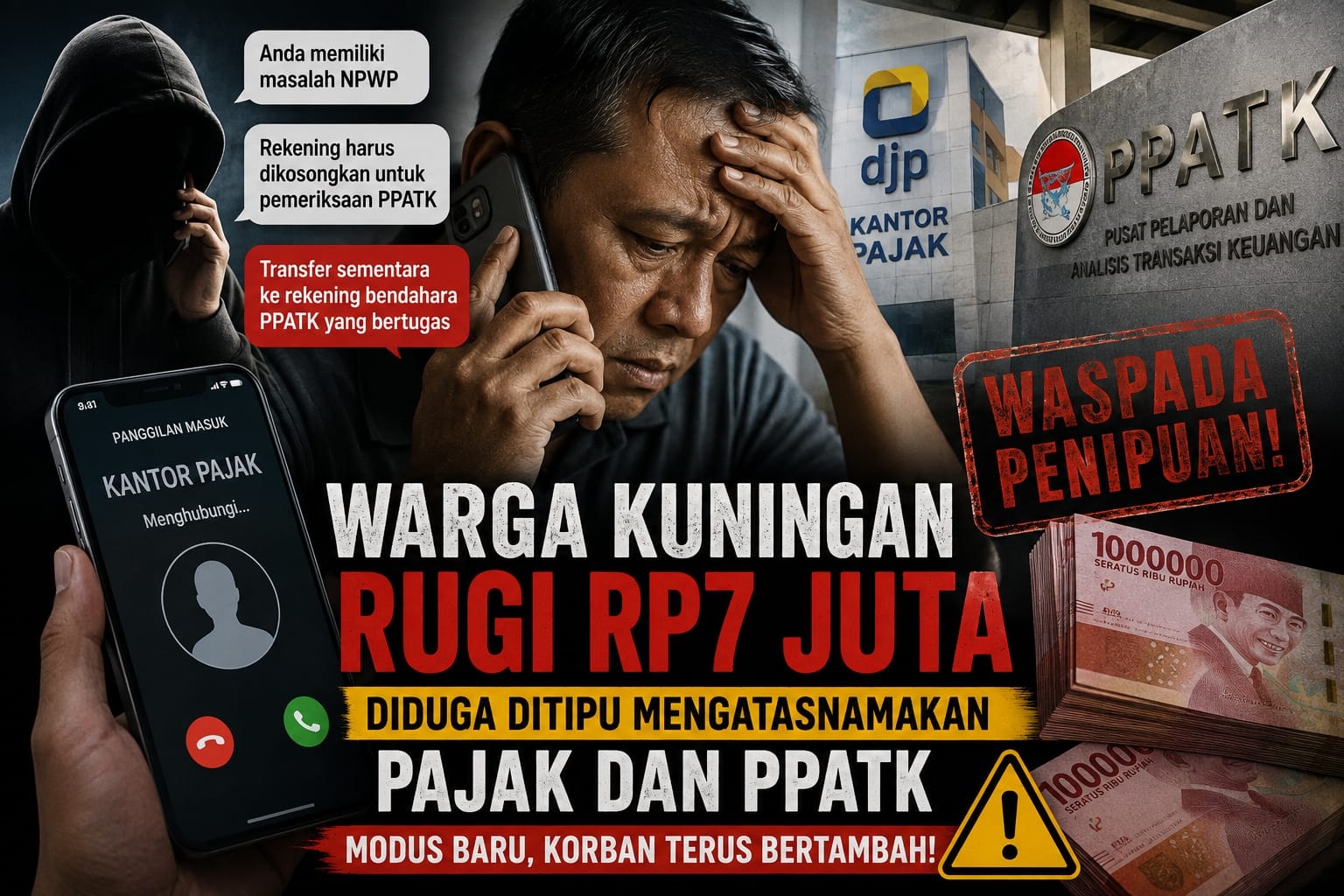 Penipuan Mengatasnamakan Petugas Pajak dan PPATK, Warga Kuningan Tertipu Rp7 Juta