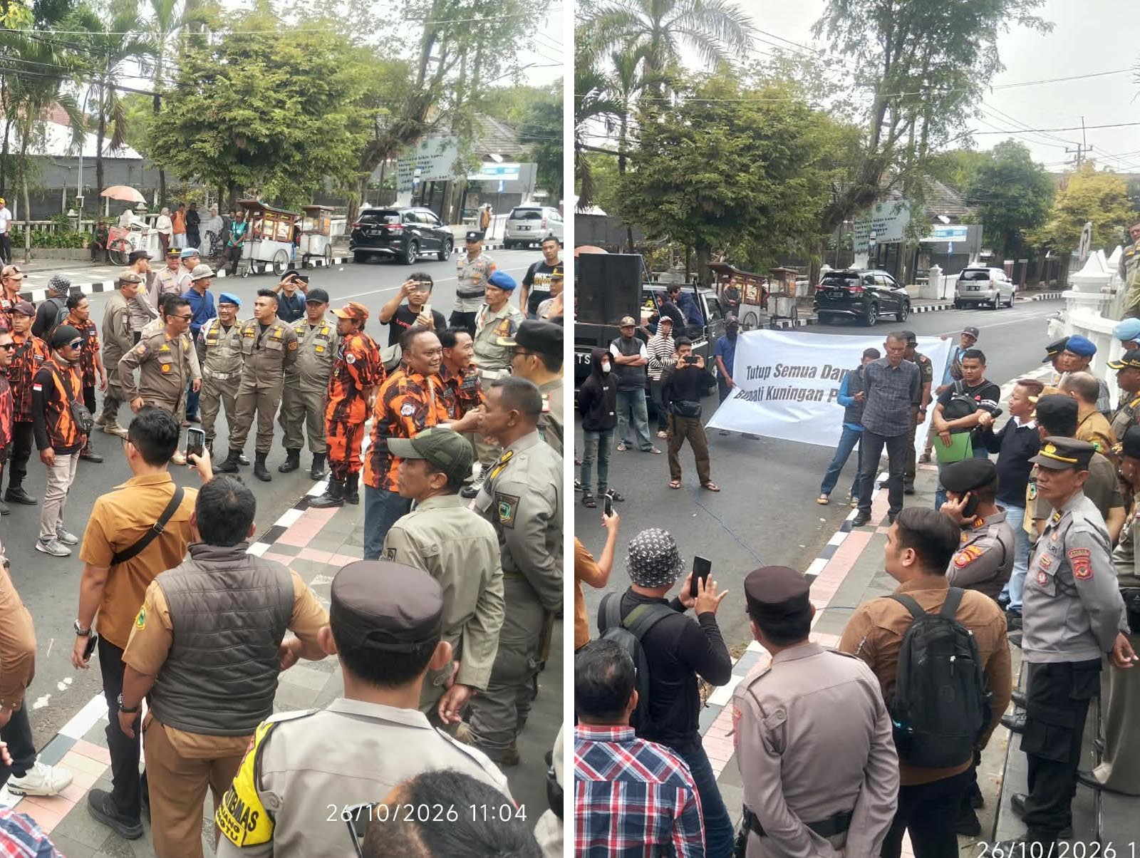 Demo MBG di Pendopo Kuningan, Satu Tolak dan Satu Dukung