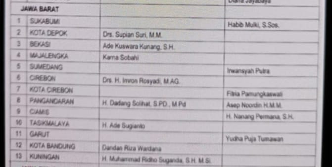 Heboh, Dokumen Rekomendasi Nama Bacabup PDI Perjuangan Bocor di Medsos, Sebut Nama Muhammad Ridho Suganda