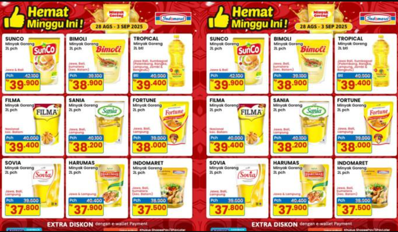 Katalog Promo Indomaret Hari Ini 3 - 15 September 2025, Potongan Harga Minyak 2 Liter hingga 30 Ribuan