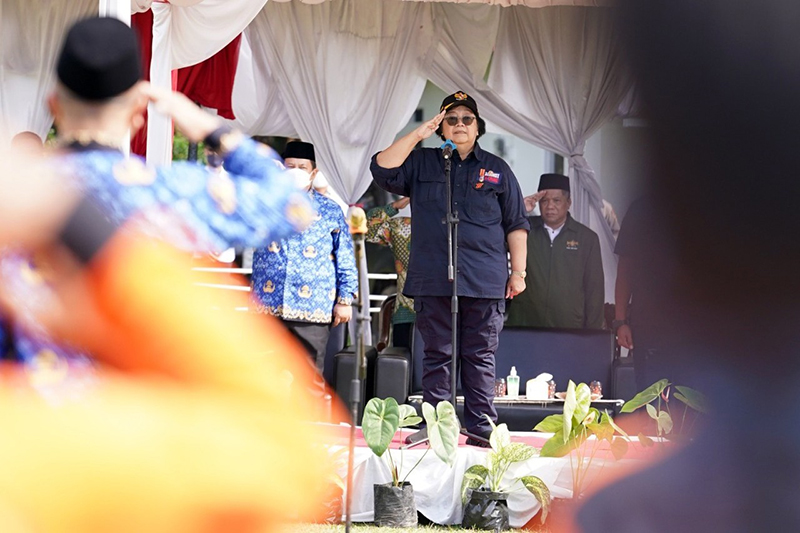 Ke Kuningan, Menteri Siti Nurbaya Jadi Inspekur Upacara HUT RI ke 77 di Lereng Gunung Ciremai