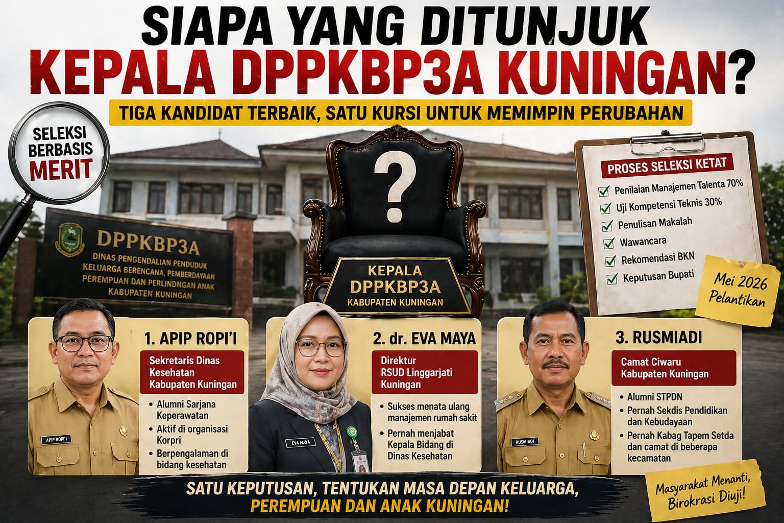 Calon Kepala DPPKBP3A Kuningan: Bupati Dian Diuji Pilih yang Terbaik