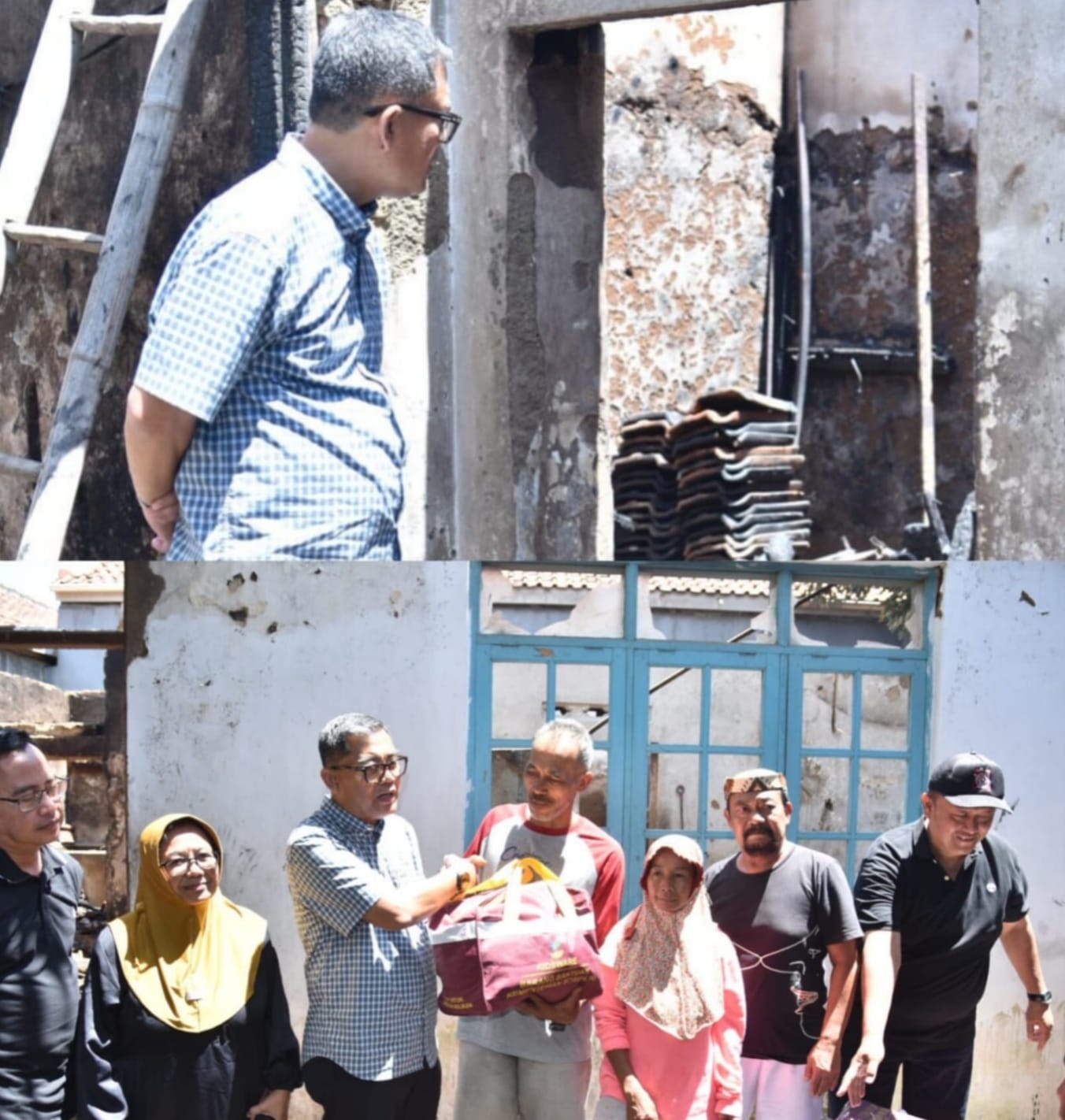 Kebakaran di Desa Bayuning, Sekda Kuningan Gercep Salurkan Bantuan untuk Korban