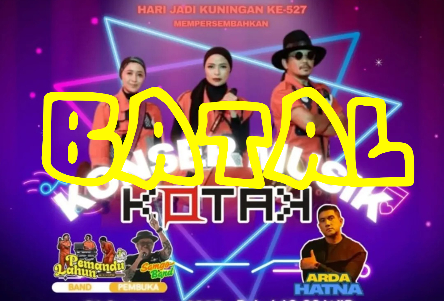 Konser Band Kotak di Kuningan Dibatalkan