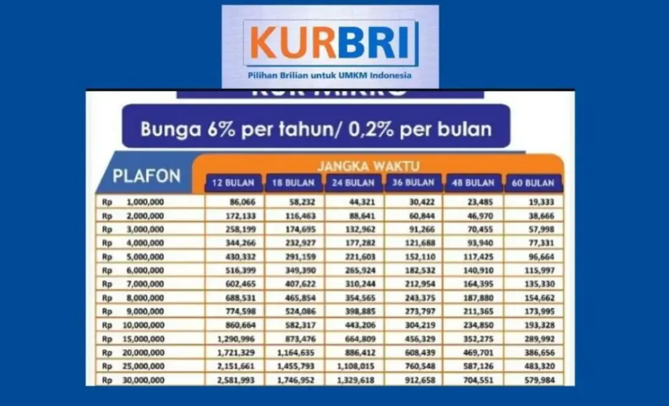 Cicilan Super Ringan Tabel Angsuran KUR BRI Pinjaman 50 Juta, Cek Tips Agar Pengajuan Cepat Dicairkan
