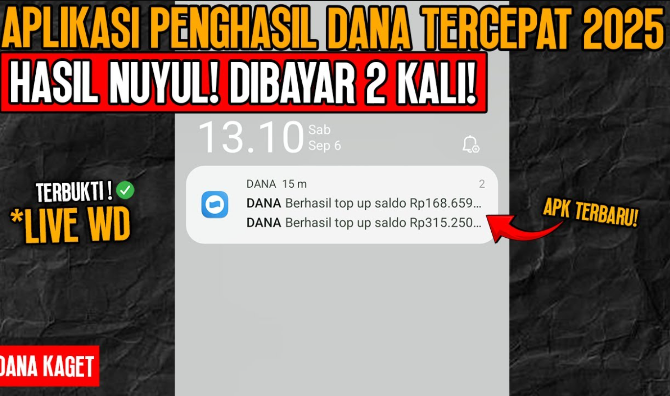 Penghasilan Fantastis Dalam Sehari! Modal Hp dan Rebahan Bisa Cuan Saldo DANA 2.400.000 dari Aplikasi