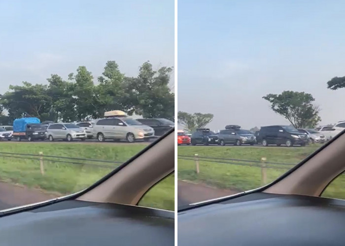 INFO MUDIK: Tol Cipali Macet 16 Kilometer di Km 164 Majalengka, Ada Mobil Masuk Sawah