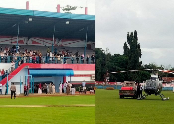 Warga Lepas Acep Purnama di Stadion Mashud Wisnusaputra, Helikopter Medis Sudah Tiba