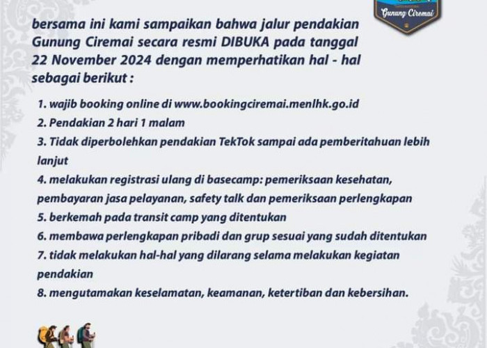 Pasca Pemulihan Ekosistem, Pendakian Gunung Ciremai Kembali Dibuka, Catat Aturan Berikut