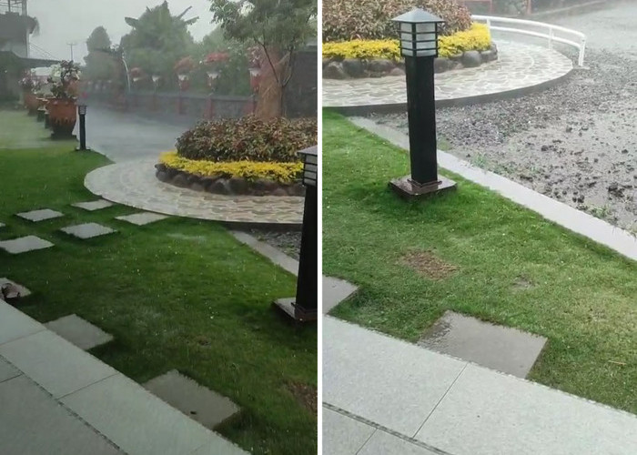 Hujan Es Diserta Angin Kencang dan Petir Landa Wilayah Kuningan