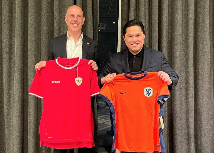 Jalin Kerjasama dengan KNVB, Erick Thohir Bahas Laga Timnas Indonesia vs Belanda