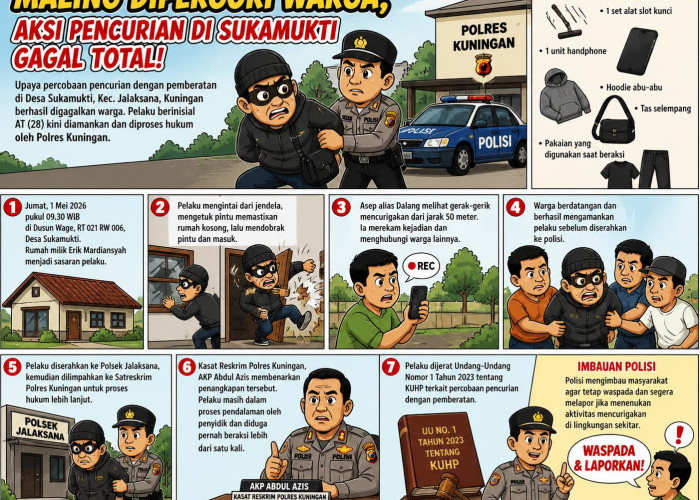 Maling Dipergoki Warga, Aksi Pencurian di Sukamukti Gagal Total