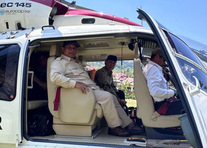 Beres Resmikan Sumur Bor di Desa Pamupukan, Kuningan, Menhan Prabowo Subianto dan Iwan Bule Satu Helikopter