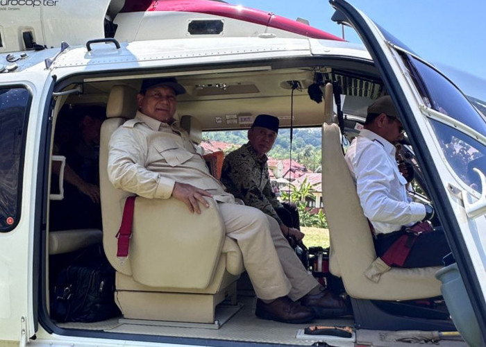 Sebelum Debat Cawapres, Prabowo Subianto Naik Helikopter ke Kuningan, Desa di Atas Bukit Ini Dikunjungi