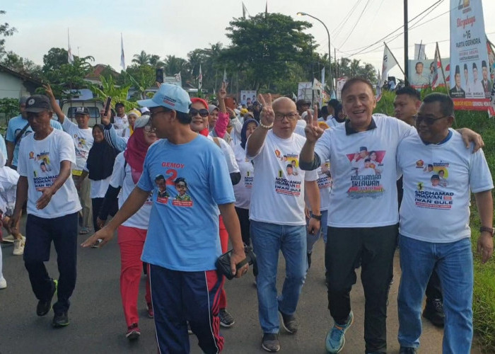 Deklarasi All In Prabowo dan Iwan Bule, Joget Gemoy Ramaikan Jalan Sehat di Kota Banjar