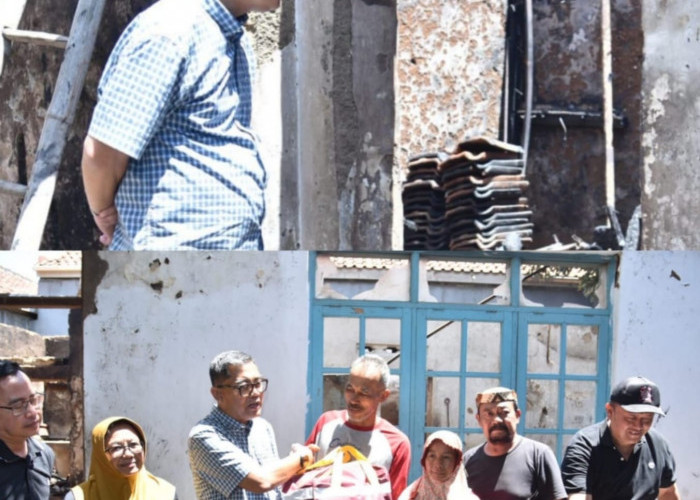 Kebakaran di Desa Bayuning, Sekda Kuningan Gercep Salurkan Bantuan untuk Korban