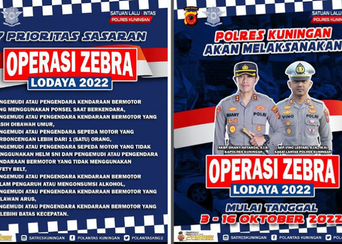 Halo Warga Kuningan, Ini Pelanggaran yang Disasar di Operasi Zebra Lodaya 2022