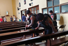 Polres Kuningan Sterilisasi Gereja, Pastikan Ibadah Berjalan Aman