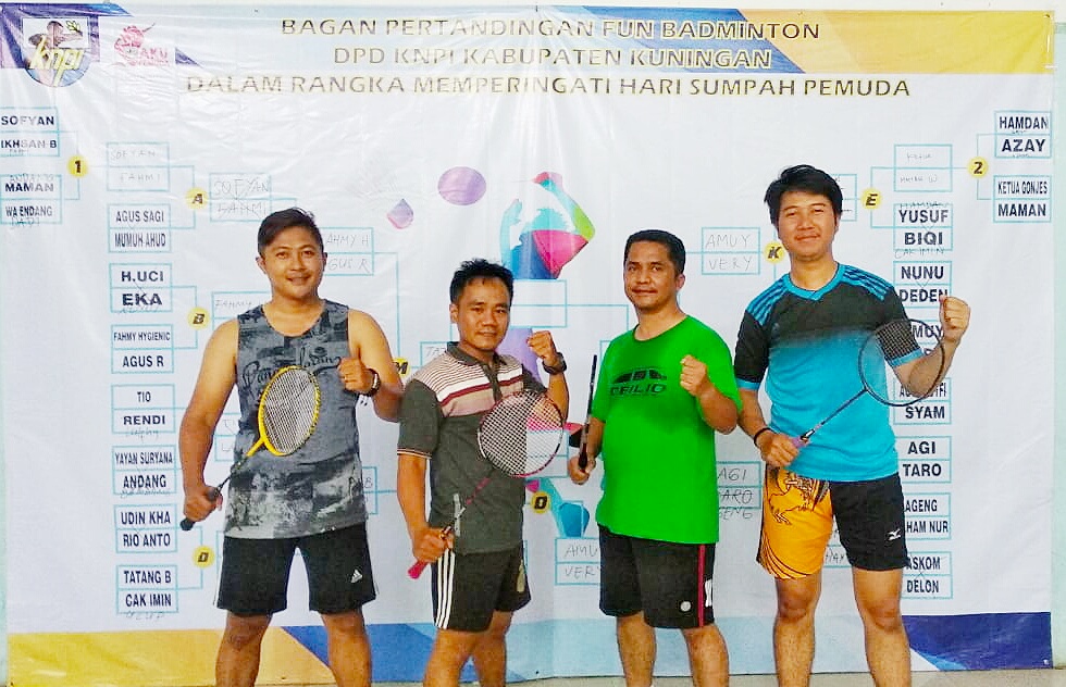 Fun Badminton Sumpah Pemuda KNPI Kuningan Sukses Digelar