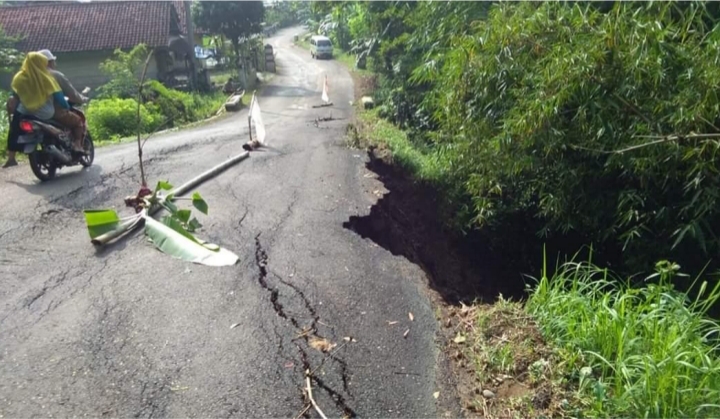 Jalan Longsor, Dua Rumah Tertimpa Pohon