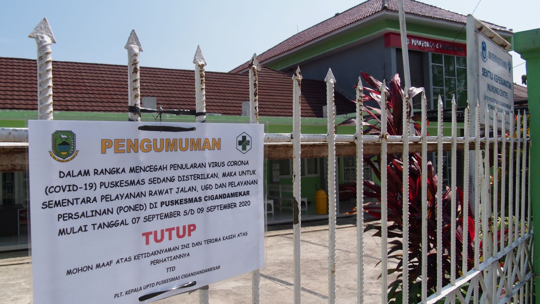 Puskesmas Cigandamekar Lockdown Tiga Hari