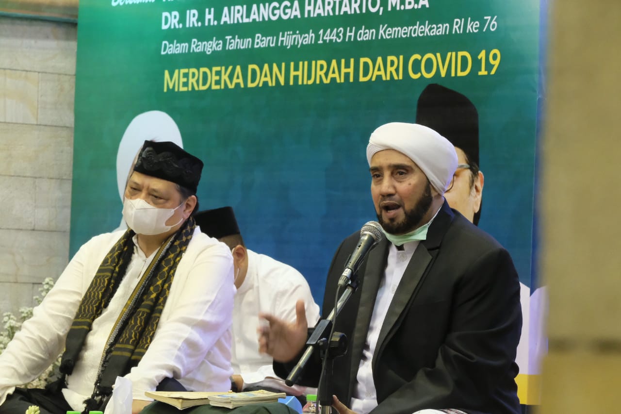 Indonesia Bersholawat, Airlangga Minta Habaib dan Ulama Doakan Penanganan Covid-19